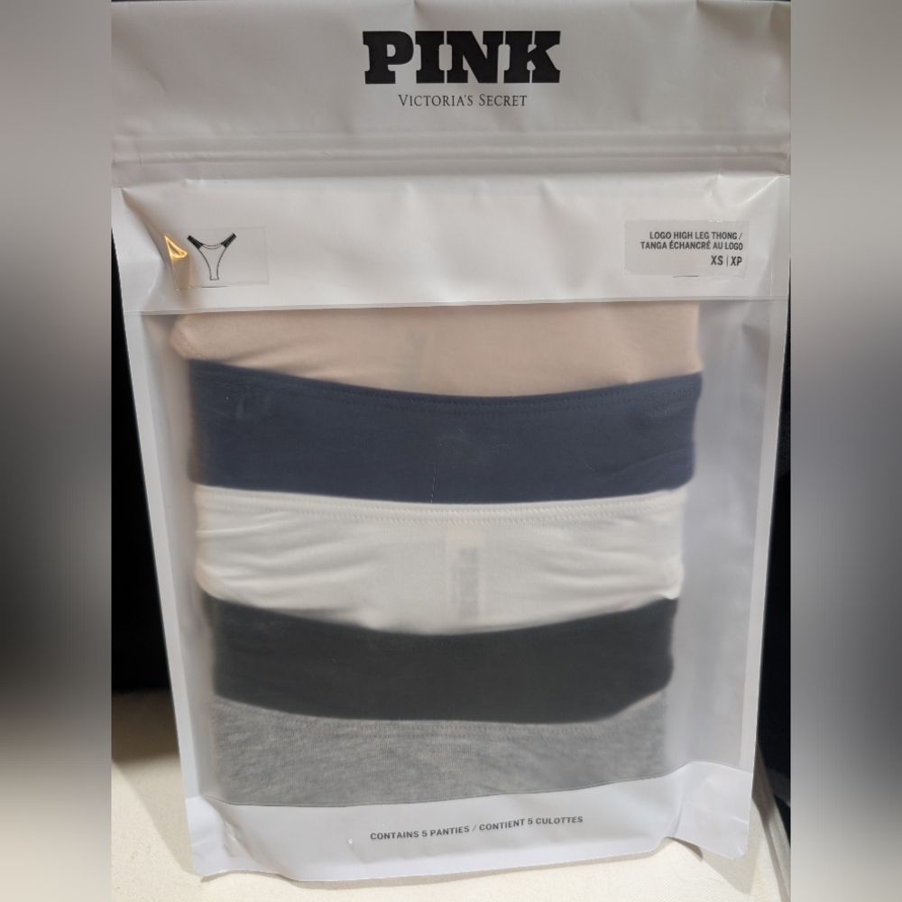 5 Pack Logo High Leg Thong